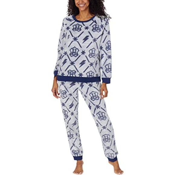 WIZARDING WORLD HARRY POTTER Fleect Jogger AOP Lounge Set Sweater Sweats Size L - Picture 1 of 8